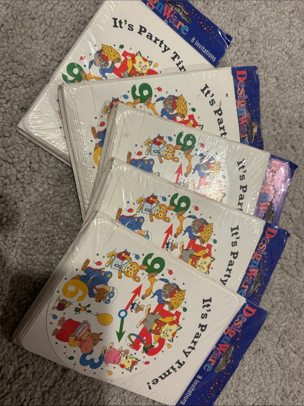 Vintage Richard Scarry DesignWare birthday party invitations